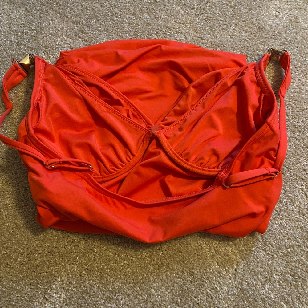 Vibrant Orange Ruched Tank Top - Picture 6 of 6